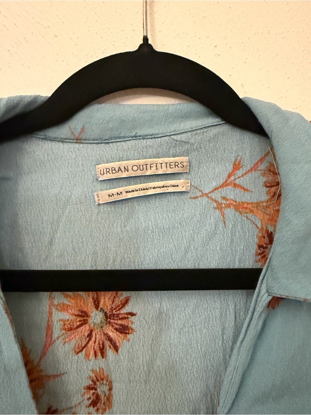 Urban Outfitters Light Blue Floral Button-Front Mini Dress - Picture 3 of 3